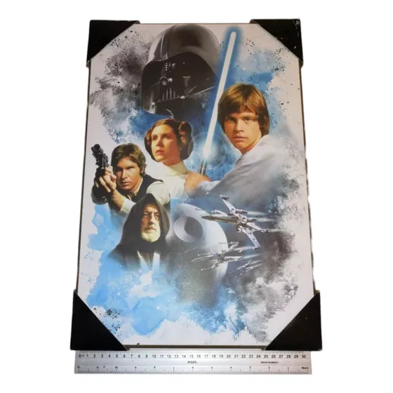 Darth Vader Luke Leia Obi Star Wars Poster Madera 33 X 49 Cm