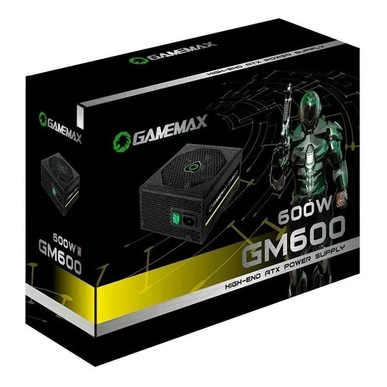 Fonte Semi-modular Preta 600w Gamemax Gm600 80 Plus Bronze Cor Preto 127V/220V