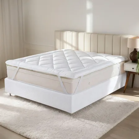 Pillow Top Protetor De Colchão 400 Fios Soft Premium Casal Cor Branco Desenho Do Tecido Liso