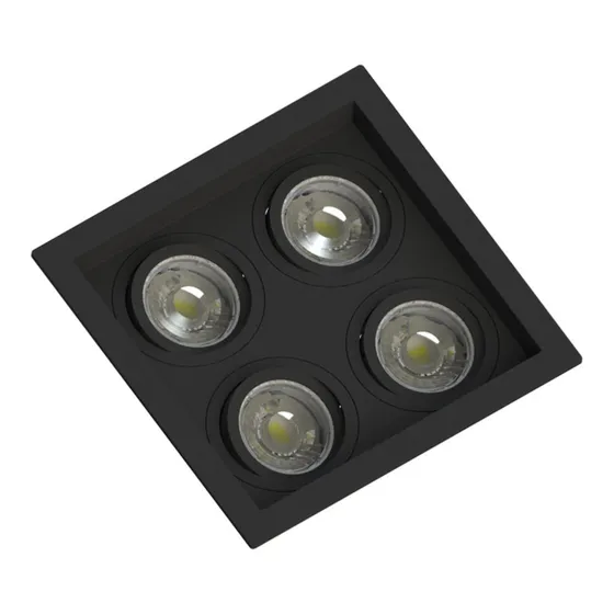 Luminária Quádrupla Save Energy Dicroica Gu10 Preto