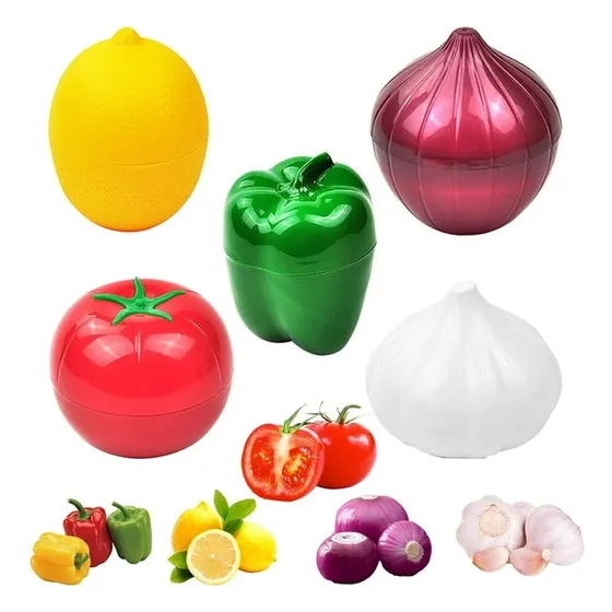2 Contenedores D Almacenar Limón Cebolla Tomate Pimiento Ajo