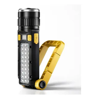 Lanterna Led Recarregável Para Oficina Emergência Lançamento Amarelo Preto