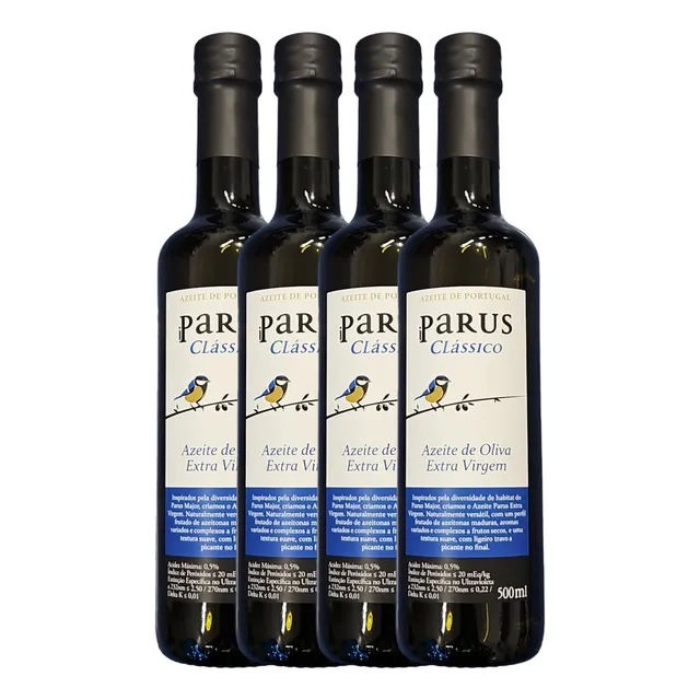 4 Azeite Oliva Extra Virgem Parus Clássico Português 500ml