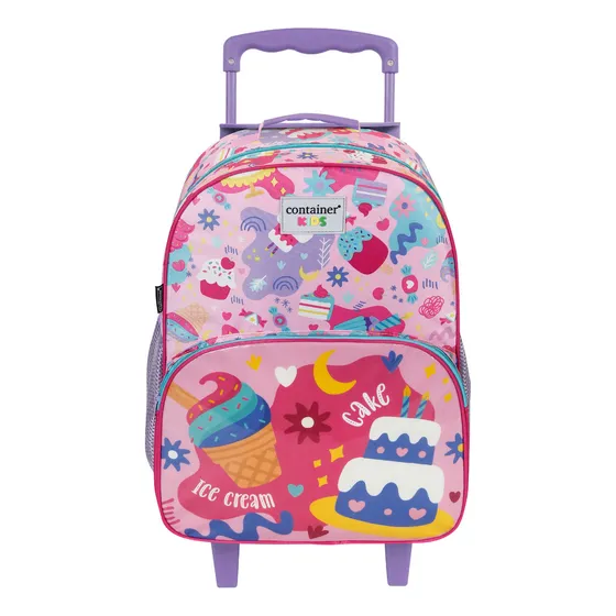 Mochila Carrinho Container Kids Doces Rosa Dermiwil