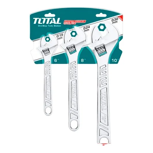 Set Juego De Llaves Ajustables 6 A 10 PuLG 3 Piezas Total Color Gris