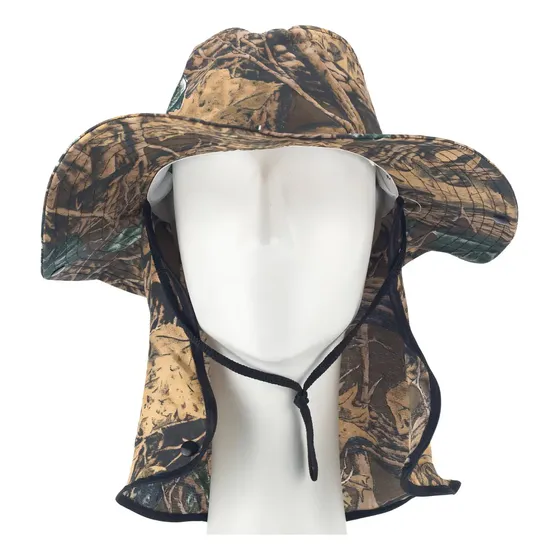 Chapéu Camuflado Pescador Pesca Sol Proteção Nuca Pescoço Cor Selva Tamanho Un