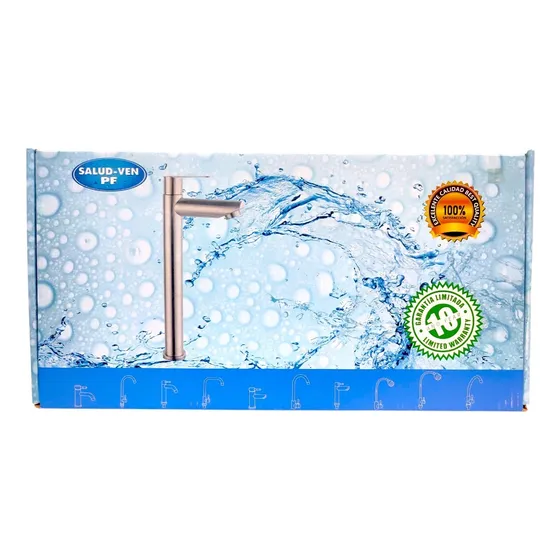 Llave Para Lavamanos De Lujo Acero Inoxidable Salud-ven