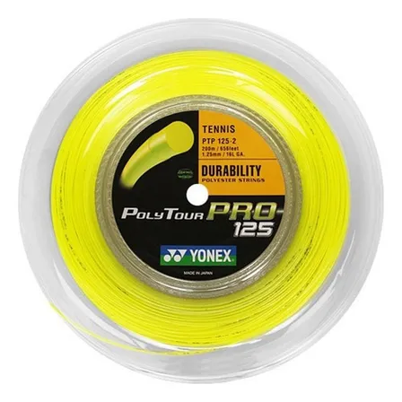 Rollo de cuerda Yonex Poly Pro Tour, 1,25 mm, 200 m, listo para usar
