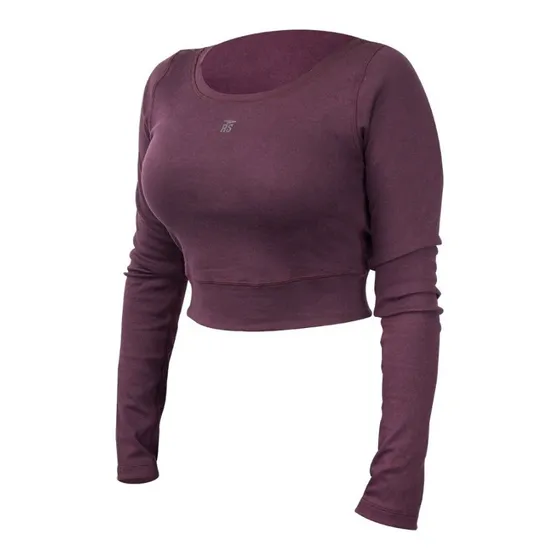 Blusa De Dama Manga Larga Deportiva Casual Crop Top Rs 