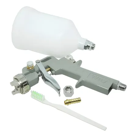 Pistola De Pintura Gravidade Bico 1,5mm 600ml Evald Cor Prata