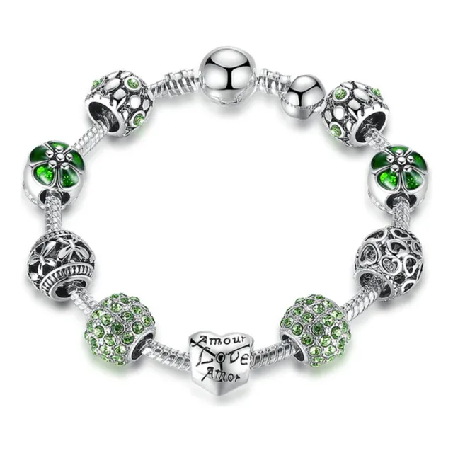 Pulsera Mujer Con Charms Bañada En Plata Modelo