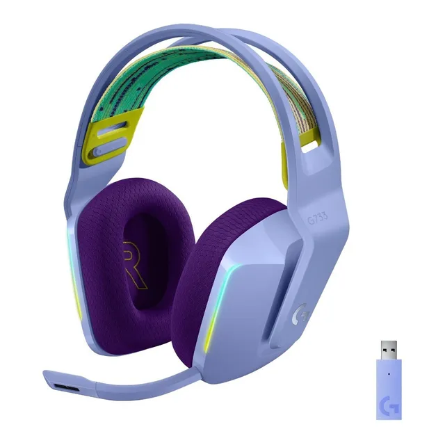 AURICULARES LOGITECH G733, CON MICRÓFONO INALÁMBRICOS, COLOR LILA