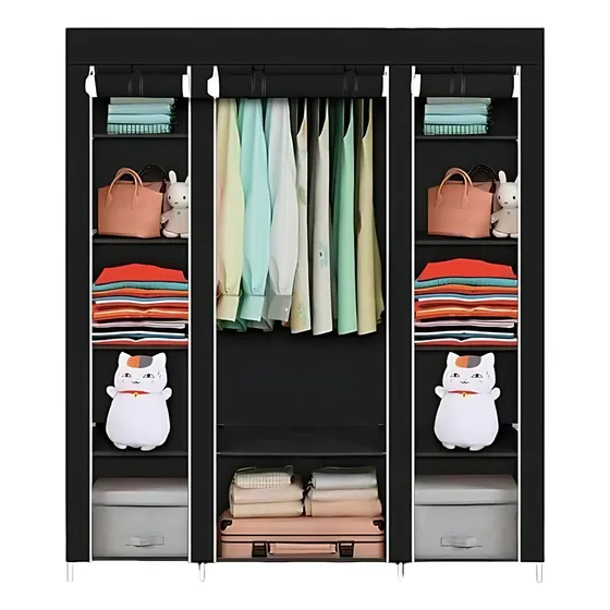 Ropero Zapatera Armable Organizador Guardarropa Recámara Practiksa Color Negro