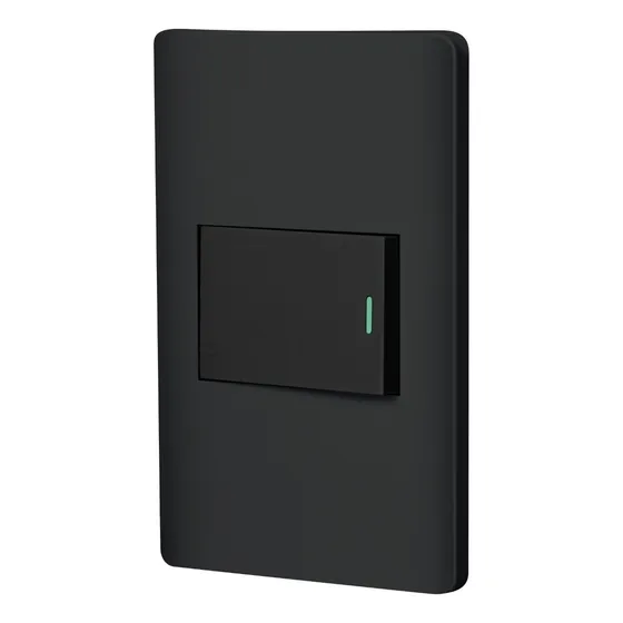 Placa Armada Negra 1 Interruptor 1.5 Módulos, Volteck 47891 Color Negro
