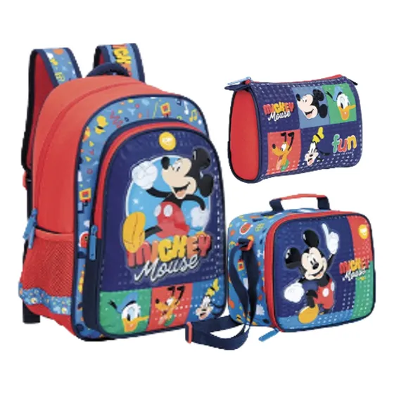 Morral Capi Mickey Mouse Talla Xs Con Lonchera Y Cartuchera