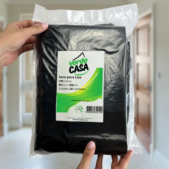 Saco De Lixo 100 Litros Uso Pesado Bem Reforçado Grosso Cor Preto 90x100 cm Boca Larga