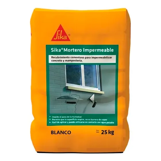 Sika 1 Mortero Blanco 25kl Impermeabilizante Paredes,cemento