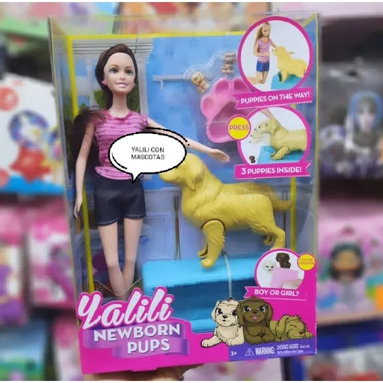Muñeca Valili Con Mascotas Perros