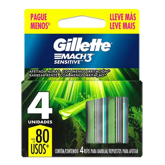 Gillette Mach3 Sensitive X 4und - Unidad a $13748