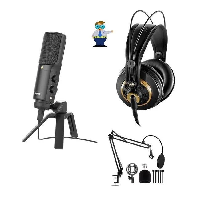 Microfono Rode Nt-usb + Audifonos Akg K240 + Brazo Soporte