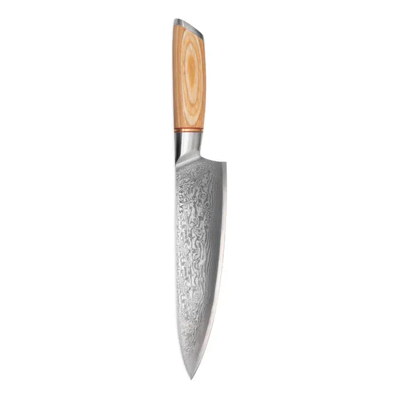 Cuchillo De Cocina Chef Sakura 32cm Acero Damasco Pakkawood Color Light Pakkawood