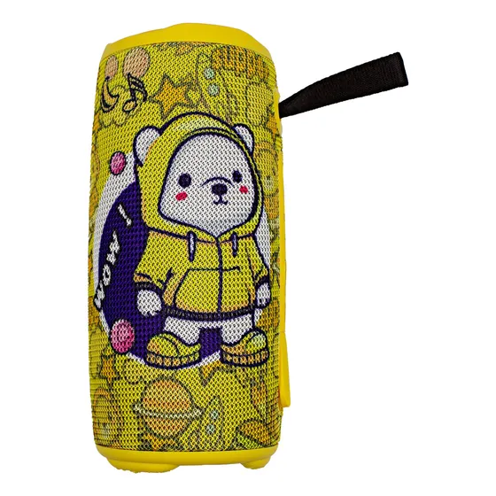 Bocina Portátil Animales Bluetooth Luces Altavoz Aux Sd Usb Color Amarillo