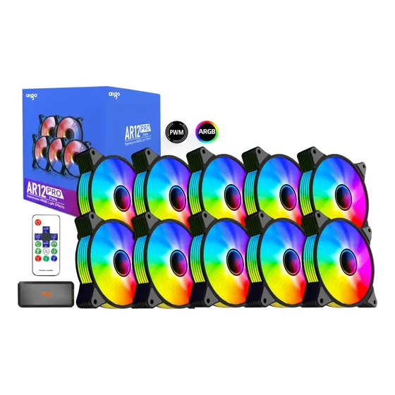 Cooler Fan Aigo Ar12 Pro Argb + Pwm 10 Fans+controladora+ir