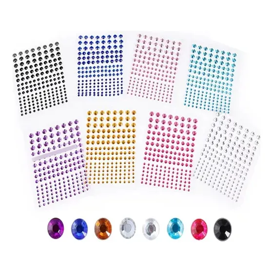 X10 Gemas Autoadhesiva Strass Stickers Faciales Tatto Fiesta