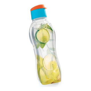 Botella Tupperware Eco Twist 1 L Natural Tapa Azul-naranja Botella Tupperware Eco Twist 1 L Natural Tapa Azul-naranja