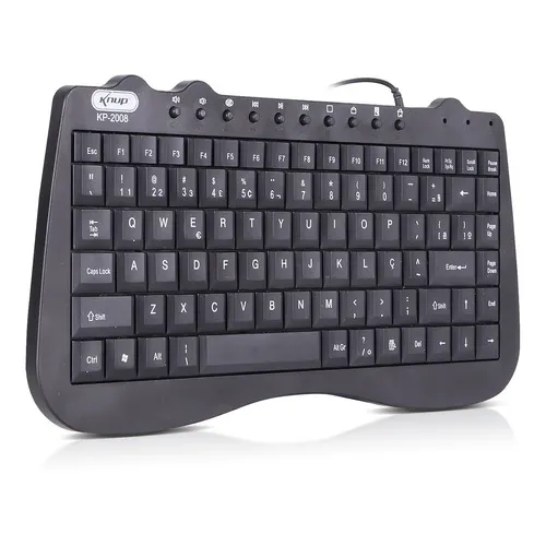 Mini Teclado Multimidia Usb Para Pc Notebook Padrao Abnt2 Br Cor de teclado Preto Idioma Português Brasil