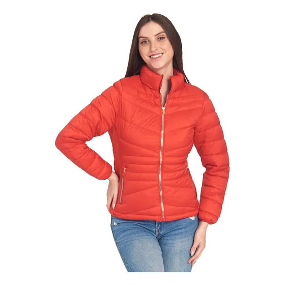 Chamarra Basica Con Bolsas 2024 Invierno Mujer