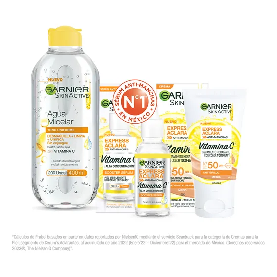 Garnier Skinactive Express Aclara Kit 3 Rutina Vitamina C
