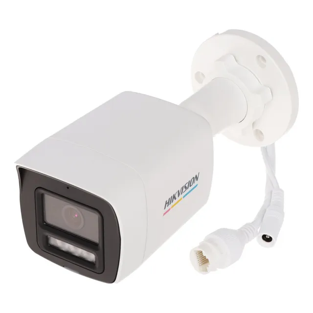 HIKVISION DS-2CD1027G2H-LIU Cámara de seguridad IP 2MP 1080P 2,8mm PoE Acusense Colorvu con micrófono, blanco
