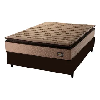 Cama Box Casal Colchão Espuma D33 Pillow Top Van Gogh 138x188x67cm Marrom Hellen - Suporta Até 120kg Por Pessoa Cama Box Casal Colchão Espuma D33 Pillow Top Van Gogh 138x188x67cm Marrom Hellen - Suporta Até 120kg Por Pessoa