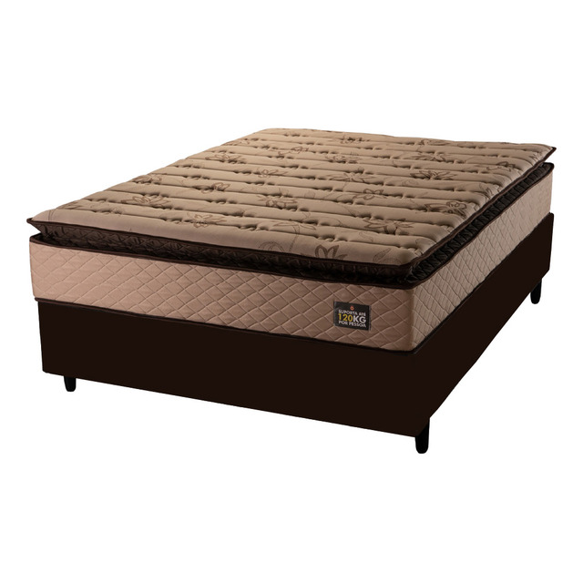 Cama Box Casal Colchão Espuma D33 Pillow Top Van Gogh 138x188x67cm Marrom Hellen - Suporta... Cama Box Casal Colchão Espuma D33 Pillow Top Van Gogh 138x188x67cm Marrom Hellen - Suporta...