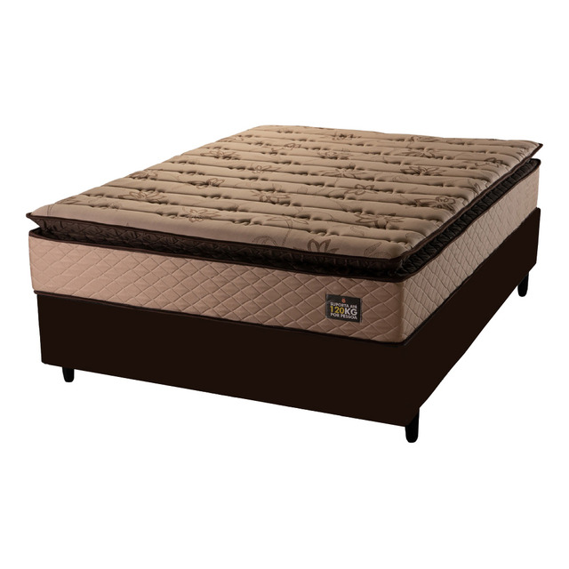 Cama Box Casal Colchão Espuma D33 Pillow Top Van Gogh 138x188x67cm Marrom Hellen - Suporta... Cama Box Casal Colchão Espuma D33 Pillow Top Van Gogh 138x188x67cm Marrom Hellen - Suporta...