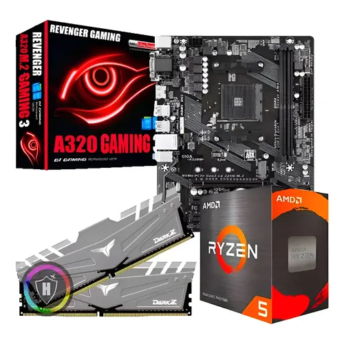 Kit Ryzen 5 5500 Placa Mãe A520m Ddr4 Ram 16gb 3200mhz