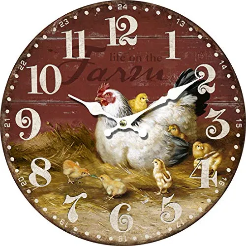 Reloj Pared Life On The Farm Pollo 13.0 In Redondo