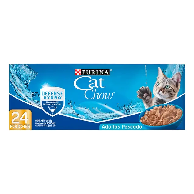 24 Sobres Cat Chow De 85g C/u Sabor Pescado