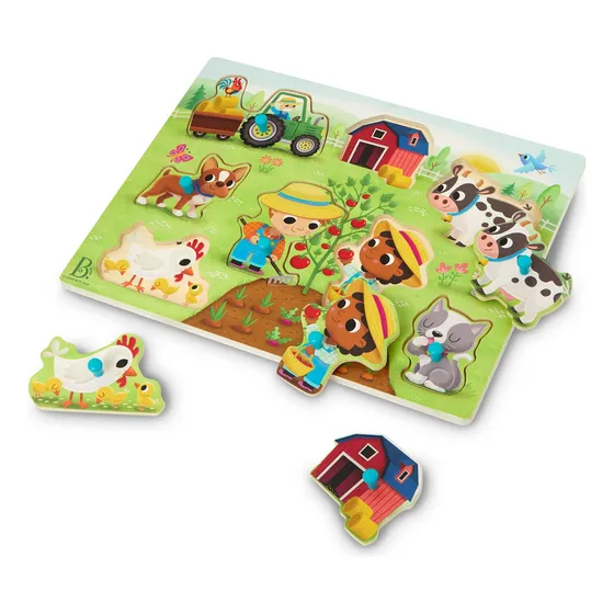 Rompecabezas Infantil De La Granja - 8 Piezas De Madera