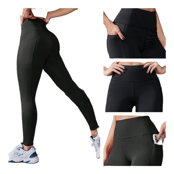 Leggings Deportivos Lycra® Compresión Bolsillos Yoga Gym Fit