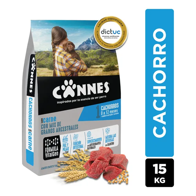 Alimento Perro Cachorro Cannes Sabor Carne 15kg