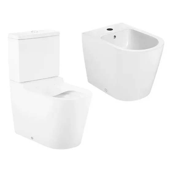 Combo Inodoro Largo Deposito Dual Bidet 1 3 Ag Monobloque