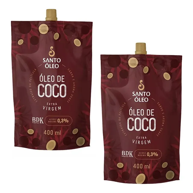 Kit 2 Óleo De Coco Santo Óleo Extravirgem De Película 400ml