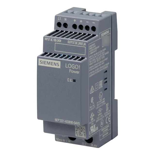 6ep33316sb000ay0 Logo! Power, In 100-240vca, Out 24vcc/1.3a