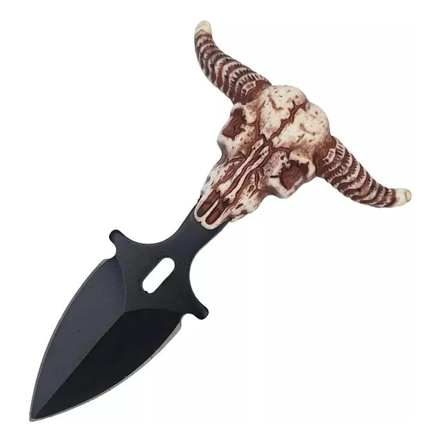 Mini Daga De Puño Cráneo De Toro Cuchillo Collar