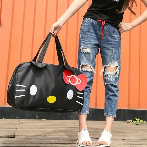 Bolso Plegable Grande De Mano Maleta Viajera De Hello Kitty