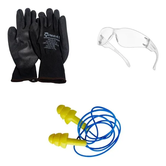 Kit Epi Marceneiro Com Luva Óculos E Protetor Auricular