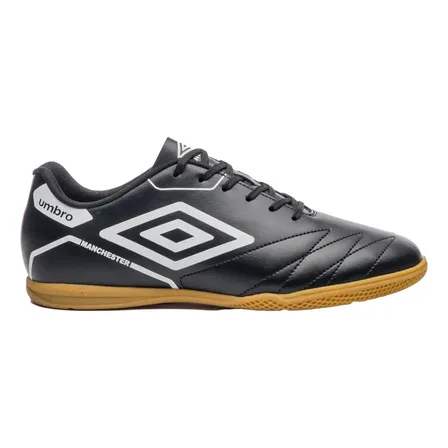 Chuteira Futsal Umbro Manchester Indoor Alta Performance Preto/branco 42