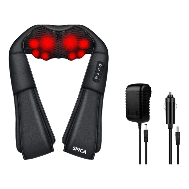 Masajeador Electrico SPICA S-120 Cuello Espalda Cervical Pies 3 Niveles 2 Nodos 3D Color Negro